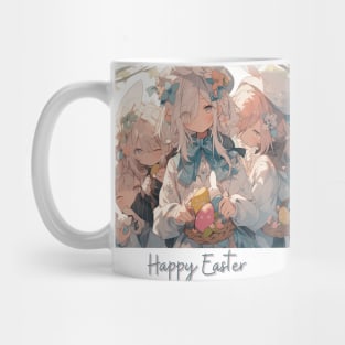 Anime Easter Celebration: Adorable Girls with Eggs Mug